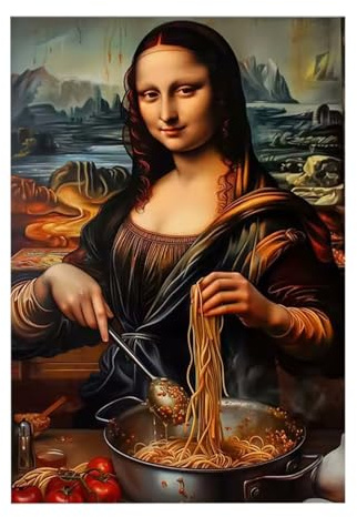 Generisch Humorvolle Wanddekoration, Rahmenloses Mona Lisa Leinwand Poster, Humorvolle Küchenbilder Wanddekoration, Für Wohnzimmer Küche Flur Büro Wohnung Studentenwohnheim Restaurant Geburtstag