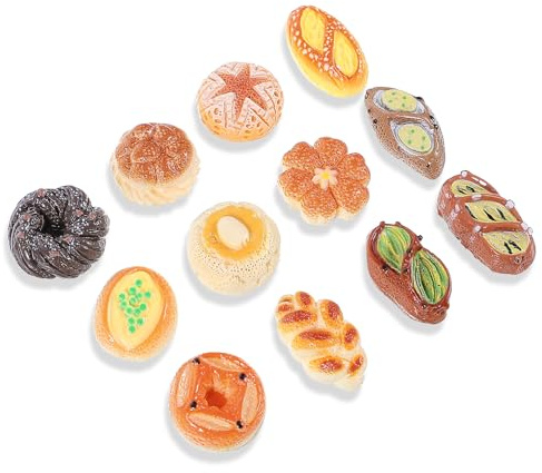 Zosutetoxo Fridge Magnets, 24 Pcs Magnet Set with 3D Bread Design for Fridge Décor & Whiteboard