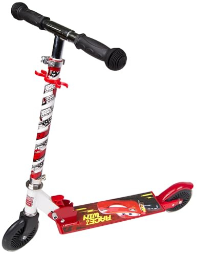 Zweirädriger Roller mit Bremse bis 50 kg, klappbar, verstellbar 6+ (Disney Cars)