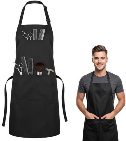 SrgPui Hairdressing Apron, Professional Black Barber Apron, Nail Technician Protective Gown, Hairdresser Equipment Cover, Salon Gown For Hair Stylists And Nail Technicians