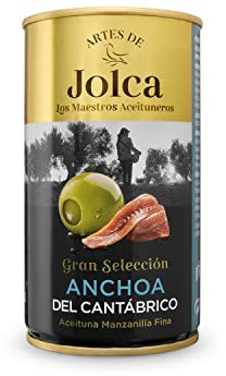 Olive verdi spagnole di manzanilla ripiene di crema di acciughe