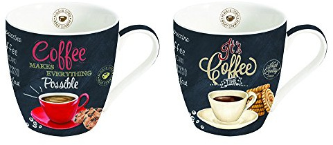 Kaffee Tassen 2er Set - italienisches Design - perfekte Geschenkidee - ideal für Kaffeeliebhaber