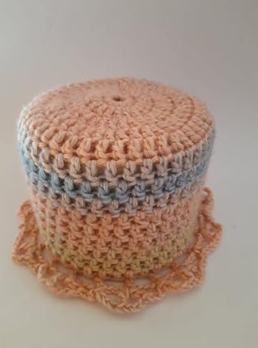 Storchenlädchen Klohut, apricot gelb, Klohüte Klopapierhut Klopapierhüte Toilettenpapierhut Toilettenpapierhüte
