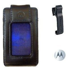 Motorola ELV37 Schutzhülle/Etui für Motorola V3 Razr V3c V3m V3i V3r V3t V3e (Leder, mit Sichtfenster für Anrufer)