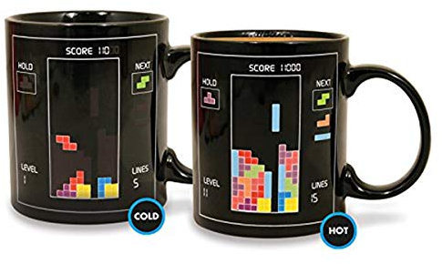 Paladone Tetris Heat Change Mug | Heat Sensitive Colour Changing Coffee & Tea Cup | Sensitive To Hot Drinks | Colour & Design Changes When Hot | Great Gift For All Ages