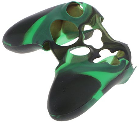 Custodia Cassa Cover In Silicone Per Microsoft Xbox 360 Controller Verde&Nero