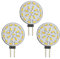 3x Stück - G4 LED dimmbar mit 1,4 Watt (21x SMDs) 12V AC/DC 120° Grad (rund) warmweiß Leuchtmittel G4 Lampensockel Spot Halogenersatz Lampe Dimmer
