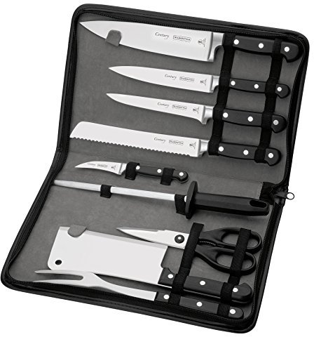 Tramontina Century Set Coltelli Professionali, Acciaio Inossidabile, Nero, 3 unità
