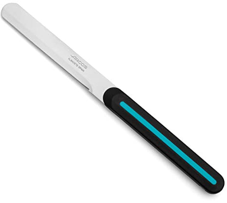 Arcos Cuchillo pelar Acero Inoxidable. Cuchillo mesa para pelar frutas y verduras. Mango ergonómico polipropileno. Adecuado para todo tipo alimentos. Serie B-Line. Color negro y azul.