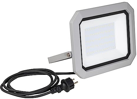 as - Schwabe SLIMLINE LED Strahler 50 W, 5000 Lumen- Neutralweiß 4000K - 2 m Kabel - Wandleuchte schwenkbar - robustes Aluminium - einfache Installation - Außenbeleuchtung wasserfest IP65, 46405