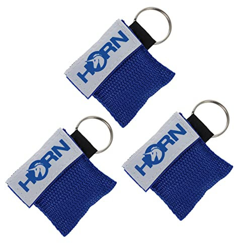 Horn Medical Notfall-Beatmungstücher im Schlüsselanhänger, Horn-Key, 3er Set, Blau