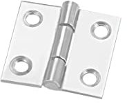 sourcing map 1.06 Hinge Silver Door Cabinet Hinges Fittings Brushed Chrome Plain 4pcs