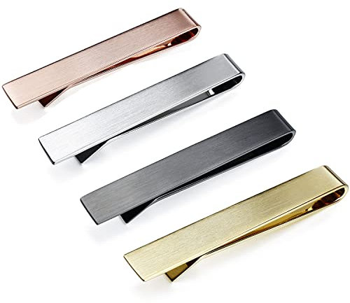 HAWSON Krawattenklammer für Herren, 1/4-teiliges Krawattennadel-Set für Männer, Krawattennadel-Geschenk-Set für Vatertag, Normal, Messing, Bandeinstellung