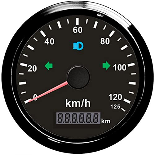 Universal GPS Tachometer 0-125 km/h Gesamtlaufleistung 85mm mit Hintergrundbeleuchtung 9-32V