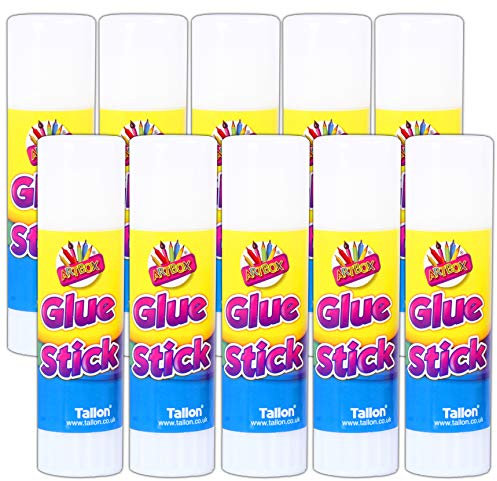 10x Non Toxic Glue Sticks Safe for Kids 36g Art & Craft No Mess Twist Up Adhesive Paper Card Fabric