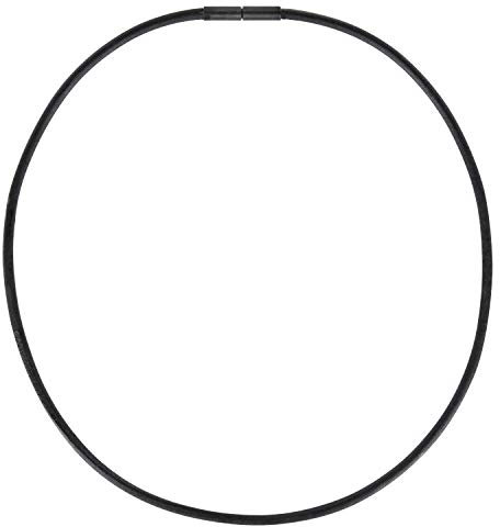 Auroris Echtleder Kette schwarz Dicke 3mm mit Tunnel-Drehverschluss aus SCHWARZEM Edelstahl Länge 55 cm