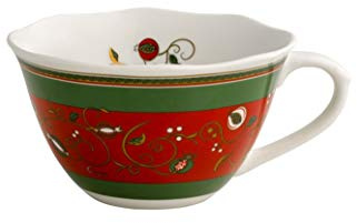 Brandani 53274 Tazza da Colazione In Porcellana Tempo di Festa - Colore Rosso