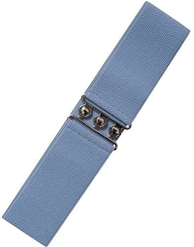 Ro Rox Retro Vintage-Stil Elastischer Weiter Gurt Gürtel - DE 32-36 - Himmelblau (Small)