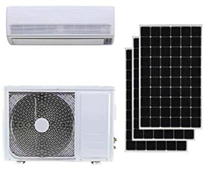 Jntech 12000BTU - Inversor solar ACDC sin conductos, mini aire acondicionado dividido con calentador