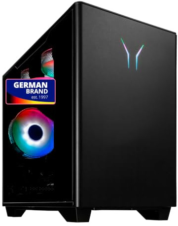 ERAZER Bandit P20 Gaming PC - Ultra 7 265F, GeForce RTX 5060 Ti 16GB GDDR7 | 32 GB DDR5 RAM,1 TB SSD, beleuchtetes Glas Design, Windows 11 Home
