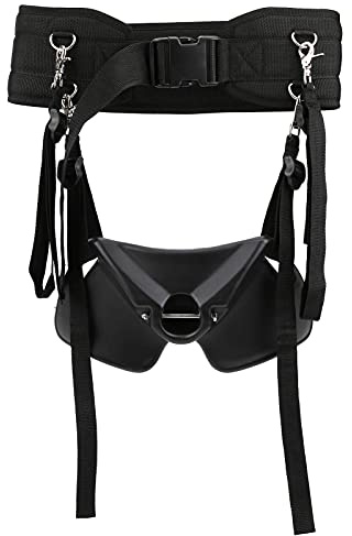 Alomejor Kampfgürtel Einstellbare Angelrute Kampfgürtel Taillenrute Stützhalter Angelrute Befestigungsgurt (Schwarz + L)