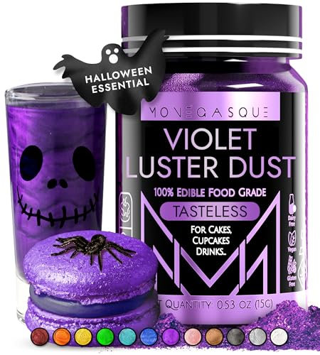 MONÉGASQUE Violet Edible Glitter for Drinks 15g – Cocktail Glitter for Drinks - Drink Glitter Shimmer Powder - Purple Edible Glitter for Cakes - Luster Dust Edible Cake Glitter - Cake Lustre Dust