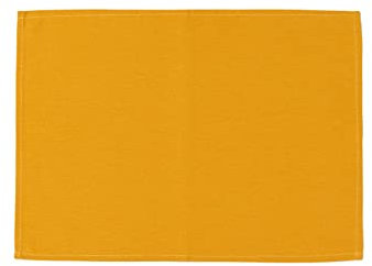 PARAMAISON Tovaglietta Americana Mono, Giallo Tinta Unita, Sottopiatti Colazione, Tavola da Pranzo, Cucina, Giardino, Pic Nic, 40x50 cm