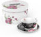 London Boutique Ensemble Tasse à thé et Soucoupe - 1 Service à thé de l'après-midi - Porcelaine Anglaise Vintage - Boîte Cadeau - Motif Floral - Noir - 200 m