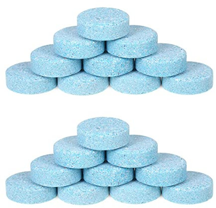 Xinjieda 20 Pcs Car Screenwash Tablets, Car Windshield Glass Screenwash Concentrate Washer Fluid Tablets Car Effervescent Wiper Fluid Solid Concentrated Screenwash Washer Fluid Car Window Cleaning