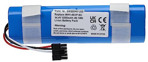 vhbw Akku kompatibel mit Proscenic M6 Pro, LDS M7 Staubsauger (3200 mAh, 14,4 V, Li-Ion)