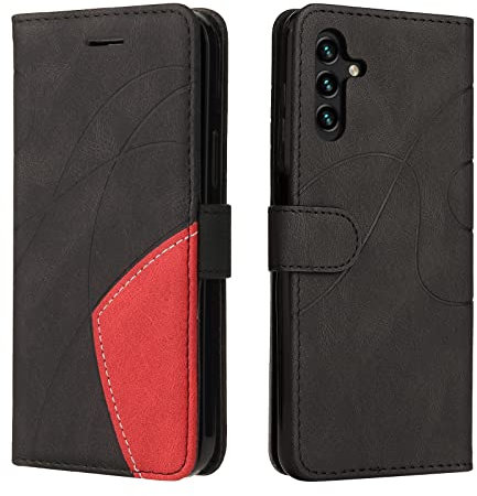 Samsung Galaxy A14 Case Geometric, Shockproof Wallet Case PU Leather with Card Slots Folding Stand Magnetic Scratchproof Protect Flip Cover for Samsung Galaxy A14 5G/4G Phone Cases, Black