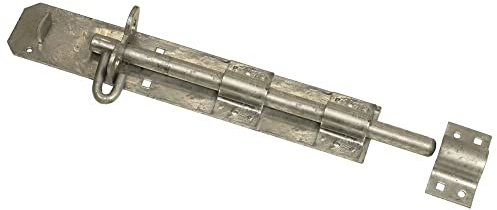 PERRY 300mm Heavy Duty Brenton Padlock Bolt, Galvanised, Including Fixings