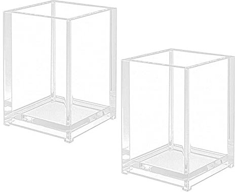 Gativs Acryl Stifttopf 2 Stück Klarer Acrylstifthalter Stifthalter Acryl Stifteköcher Pinselhalter Quadratischer Stiftehalter Stift Bleistifthalter Tasse Transparent Stifthalter Organizer Stiftebox