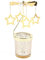 Sterne Teelicht Karussell Windlicht Glas Teelichthalter Gold Teelichtglas Rotierender Kerzenhalter Eisen Metall Kerzenständer für Valentinstag Deko Geschenk Hochzeit Dekoration Wohnzimmer Tischdeko
