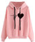 Cockjun Hoodies für Damen Langarmshirts Sweatshirt mit Taschen Damenmode Casual Print Tops Bluse Damen EKG Top Pink S