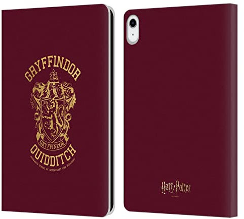 Head Case Designs Offizielle Harry Potter Gryffindor Quidditch Deathly Hallows X Leder Brieftaschen Handyhülle Hülle Huelle kompatibel mit Apple iPad 10.9 (2022)