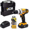 JCB 18V Cordless Impact Driver & Multipurpose Drill 4 Piece Set, 2.0Ah Battery, Fast Charger, Powerful 150Nm Torque, 1/4 Hex Quick Change Chuck, Belt Clip & LED Light, 3 Year Warranty