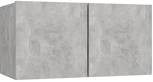 Meuble TV suspendu Gris béton 60x30x30 cm