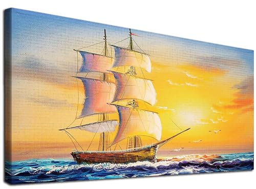 YALKIN 5D Diamond Painting Großes XXL 40x70cm Diamant Painting Bilder Segelboot Diamond Art Erwachsene Full DIY Diamant Kunst Malerei Stickerei Set Kreuzstich Bilder Home Wand Dekor
