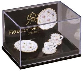 2 Kaffeegedecke, Gold Karo