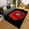DJHWWD Kinder Zimmer Outdoor Teppich Balkon Rechteckiger für Schlafzimmer, schwarzer roter Teppich, Esszimmer-Bodenmatte Salon Auslegware 120X160CM