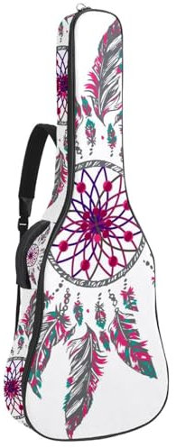 Eslifey Custodia per chitarra acustica, colorata, con acchiappasogni, tracolla regolabile, custodia per chitarra da 40 41 e 42 pollici, Colore 1, 42.9x16.9x4.7 in, Classico