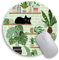 Immaturus Cat Mouse Pad, Cute Small Mouse Pads for Desk, Round Travel Mousepad for Wireless Mouse Gaming Work Laptop, Plant Leave Mini Computer Mouse Mat, Home Decor Office Desk Accessories