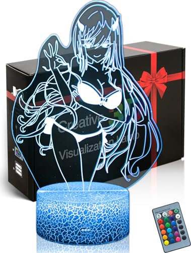 DAHEYMA 3D-Stimmungslampe Illusion Darling Franxx Figur LED Anime Nachtlicht Manga Tischlampe 16 Farben ändern sich mit Fernbedienung, Geschenke für Urlaub, Schlafzimmer Dekor Nr. 2361
