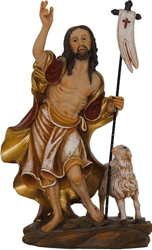 FADEDA Jesus Auferstehung mit Lamm/Höhe:14 cm/handbemalt/detailgetreue Krippen Figuren - Weihnachten Tisch Dekoration Krippe Zubehör