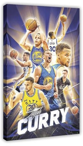 Stephen Curry 5 Leinwand-Poster, Wandkunst, Dekordruck, Bild, Gemälde für Wohnzimmer, Schlafzimmer, Dekoration, Rahmen-Stil, 60 x 90 cm