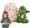 EHOTER Dinosaurier Ei Plüschtier Dino Kuscheltier im Ei Stofftier Niedlich Dino Plush Spielzeug Dinos Plüsch Eierkissen Baby Jungen Mädchen Damen Plüschpuppe Wohndekoration (23cm)