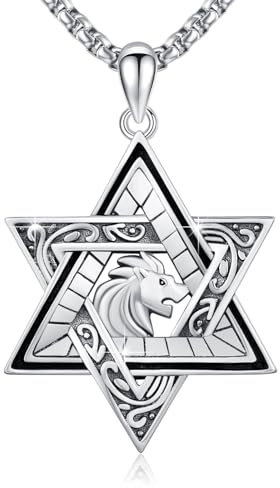 CUOKA MIRACLE Davidstern Kette 925 Sterlingsilber Herren Davidstern Anhänger Kette Oxidiert Unisex Jüdischer Schmuck für Jungen Ehemann Sohn