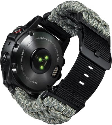 BINLUN Kompatibel mit Garmin Armband 20mm 22mm 26mm, Geflochtene Paracord Nylon Armbänder Passt für Quickfit Militär Sports Ersatzarmband für Forerunner/für Instinct/für Fenix/für Descent Herren