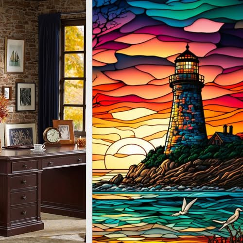 BBTISG 2 Películas de Privacidad para Ventana, 45 x 100cm Película Extraíble para Ventana Calcomanías Estáticas De Privacidad para El Hogar, Oficina, Baño (Estilo 18)